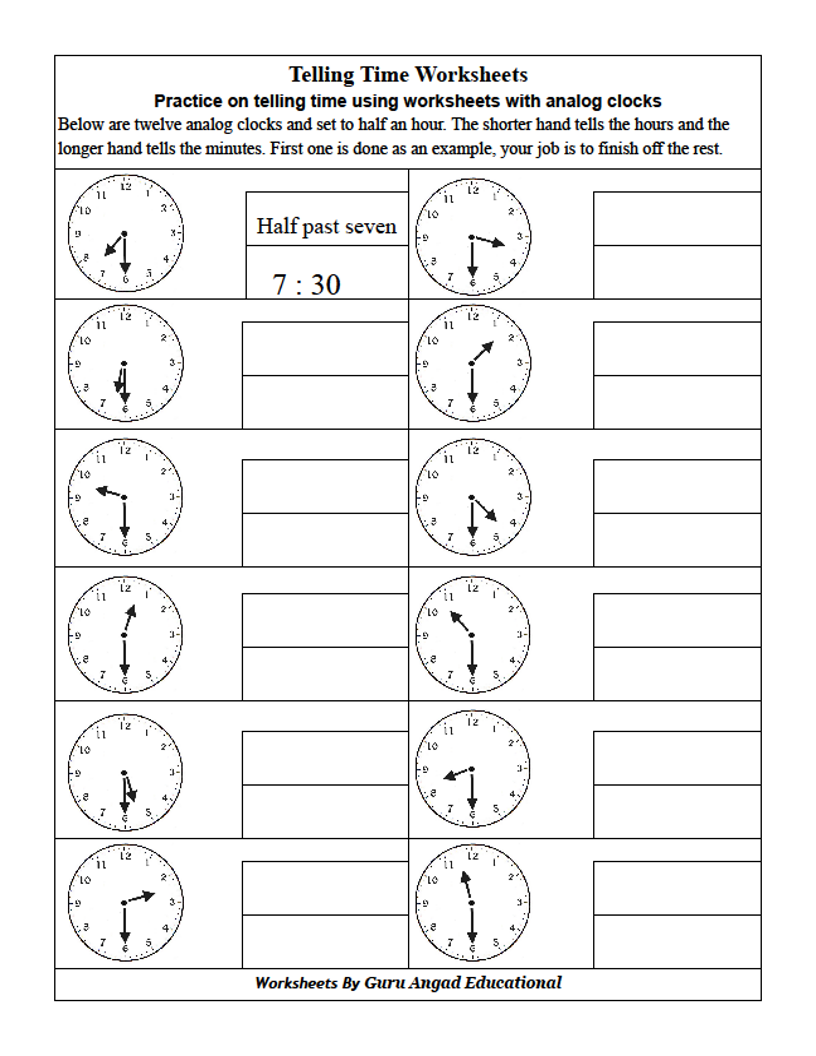 2ND GRADE MATH TELLING TIME WORKSHEETS USING ANALOG CLOCK Steemit