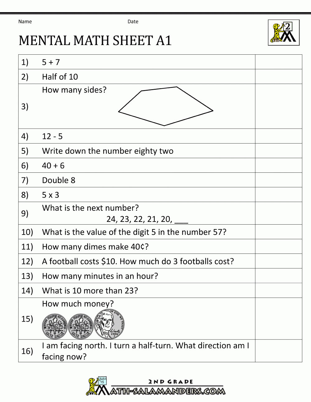 Free Printable Mental Maths Worksheets Free Printable Mental Maths Worksheets