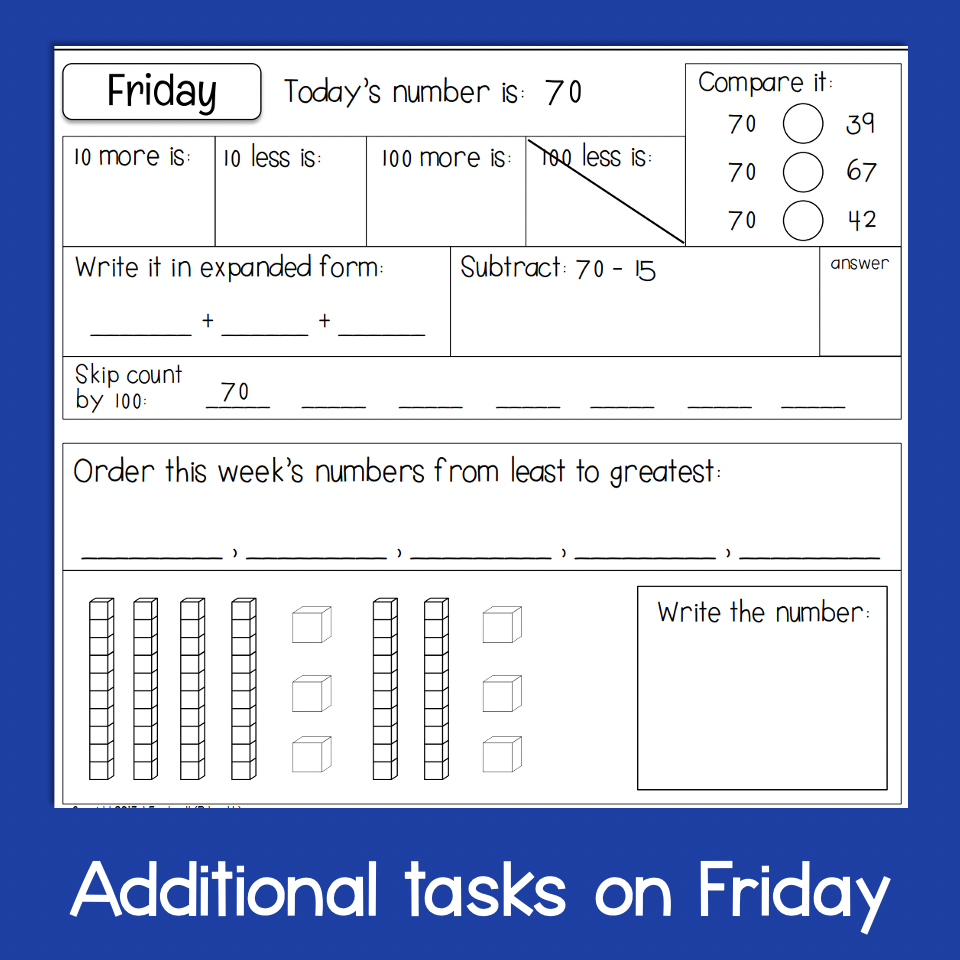 2nd Grade Number Of The Day Math Worksheets Classful