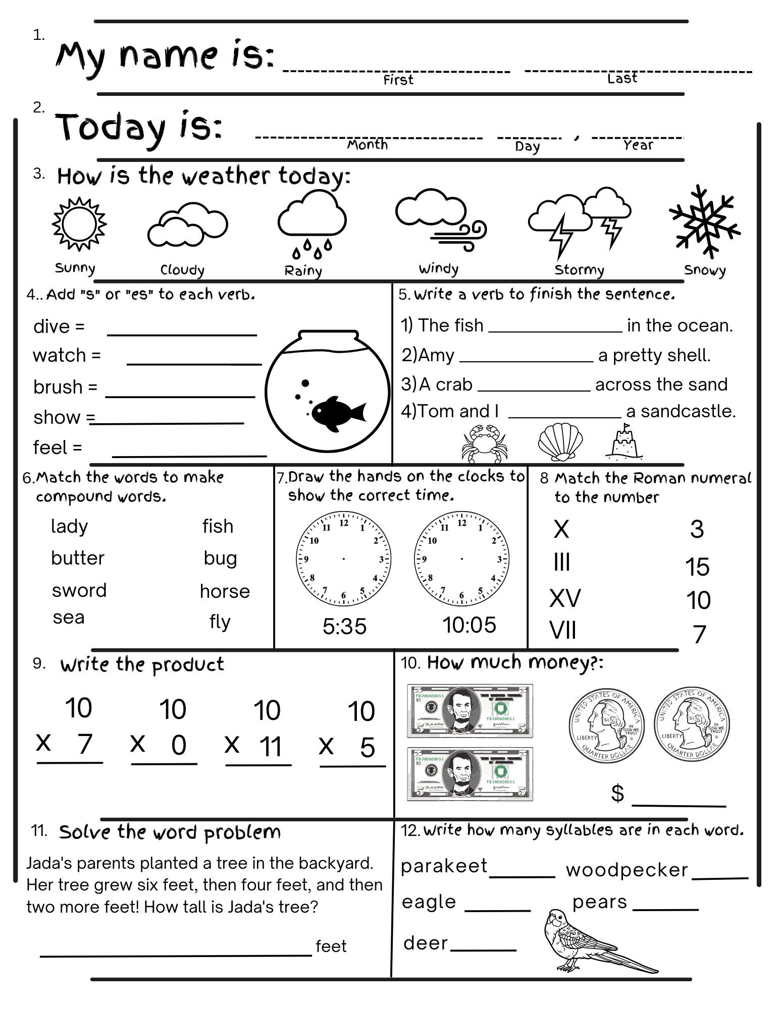 2nd Grade Summer Review Worksheets Printable End Of Year Cumulative Review Before 3rd Grade Morning Work No Prep Etsy 2nd Grade Summer Review Worksheets Printable End Of Year Cumulative Review Before 3rd Grade Morning Work No Prep Etsy