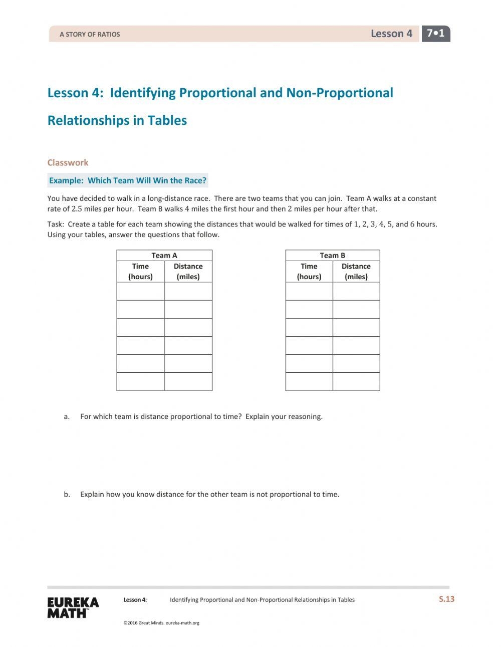 Proportional Non Proportional Printable Worksheet