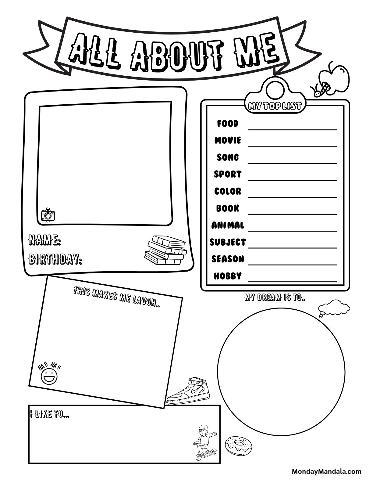 Printable All About Me Worksheet Free Printable All About Me Worksheet Free