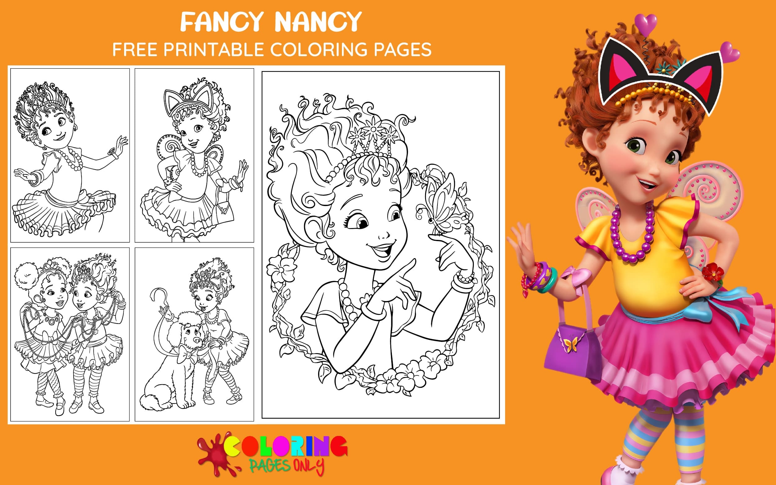 30 Fancy Nancy Coloring Pages Free Printable PDF JPG PNG U0026 Online Coloring