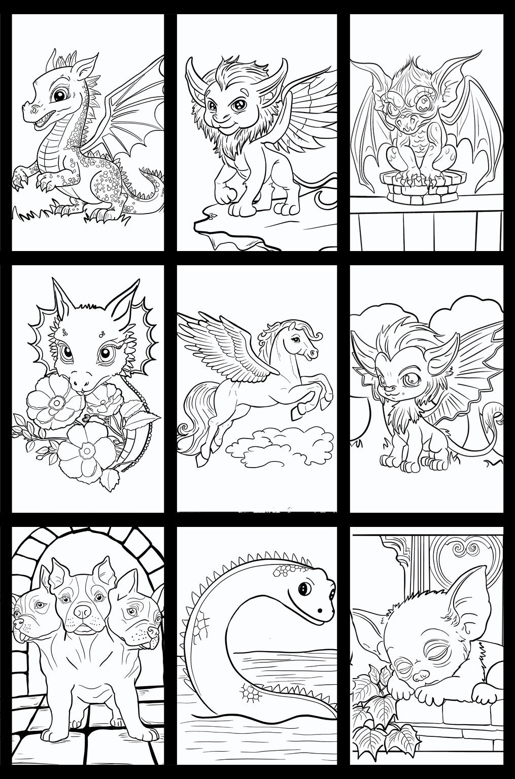 Printable Math Coloring Worksheets Mythical Creatures