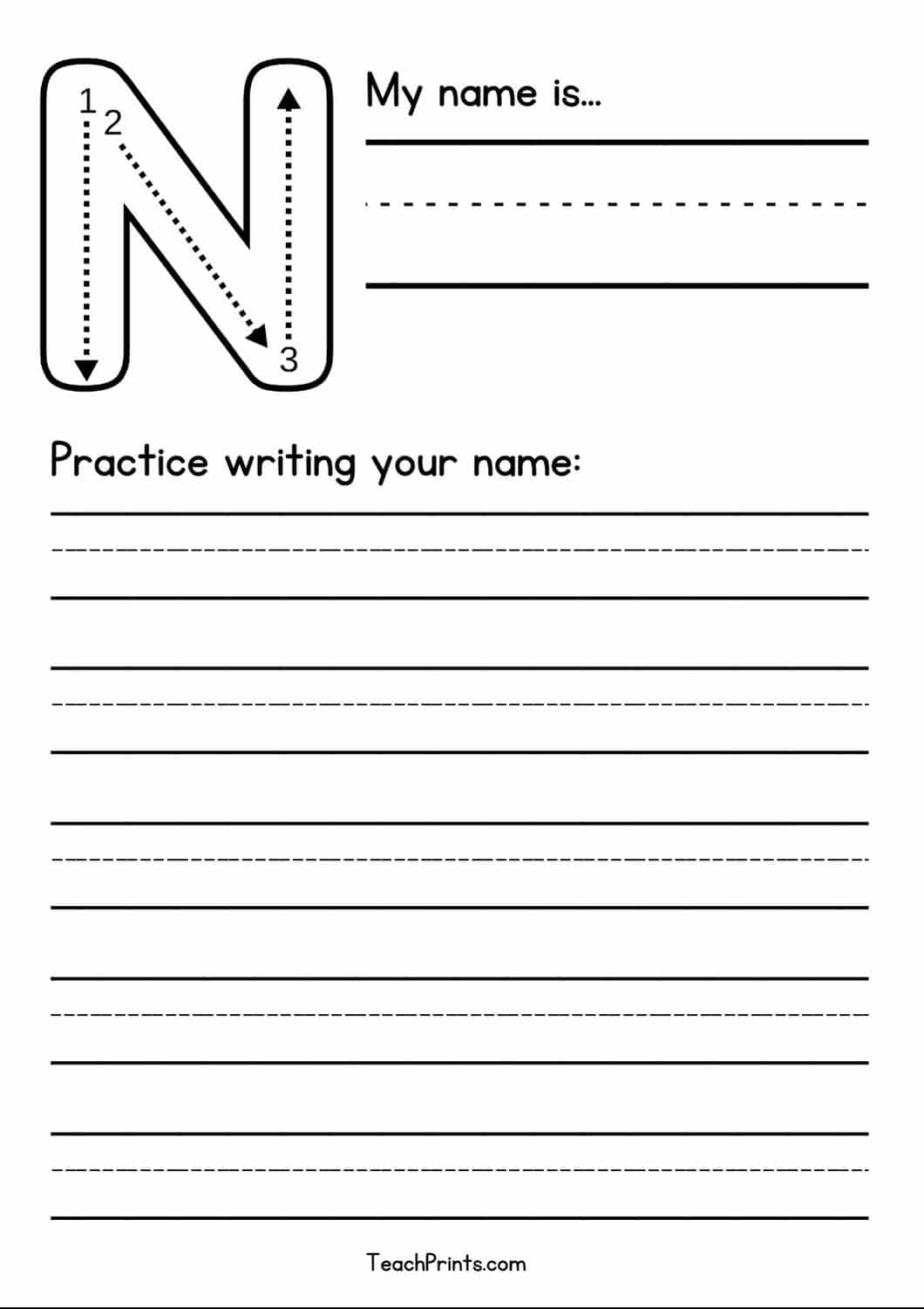 32 Free Blank Name Tracing Worksheets Teach Prints 32 Free Blank Name Tracing Worksheets Teach Prints
