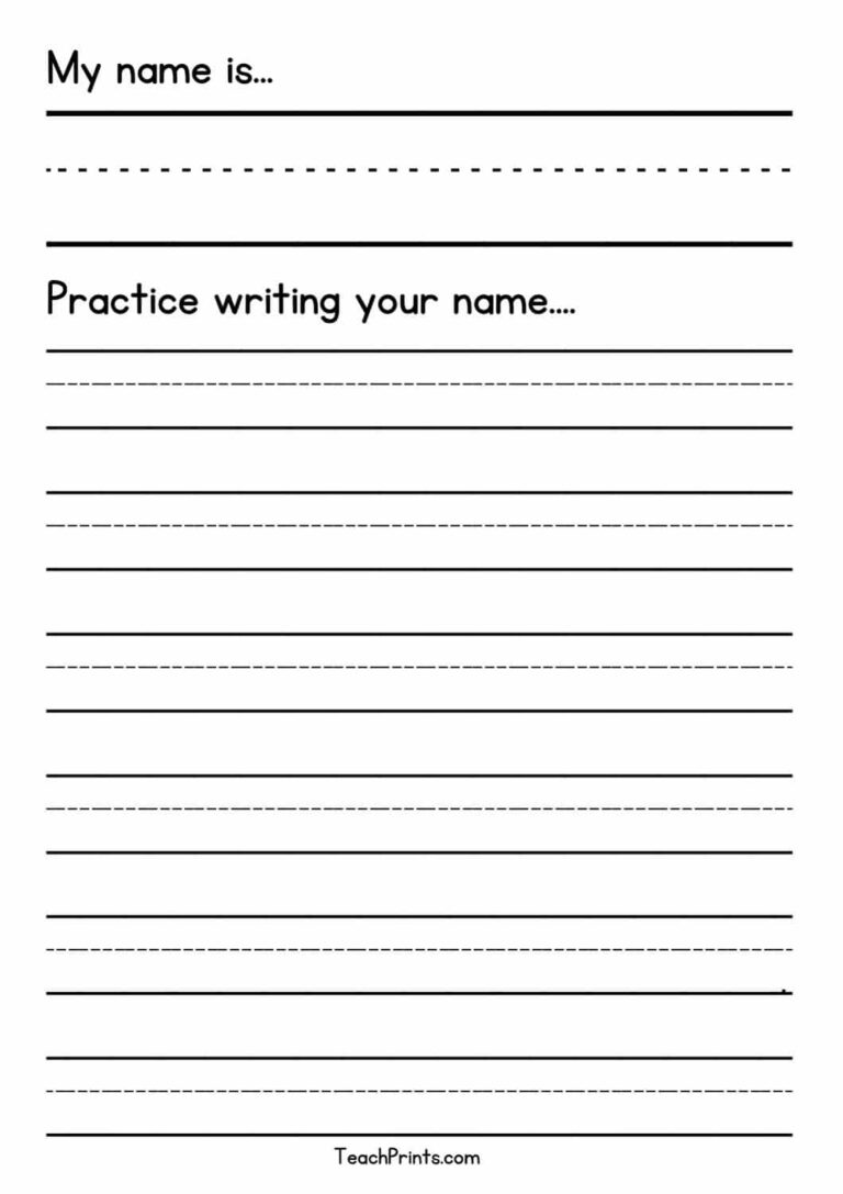 32 Free Blank Name Tracing Worksheets Teach Prints