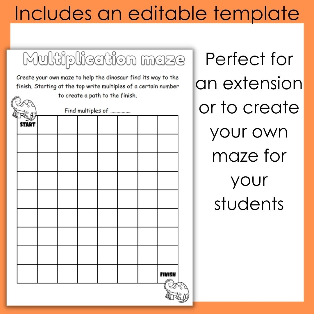33 Multiplication Math Mazes For Multiples 2 12 Plus An Editable Template 33 Multiplication Math Mazes For Multiples 2 12 Plus An Editable Template
