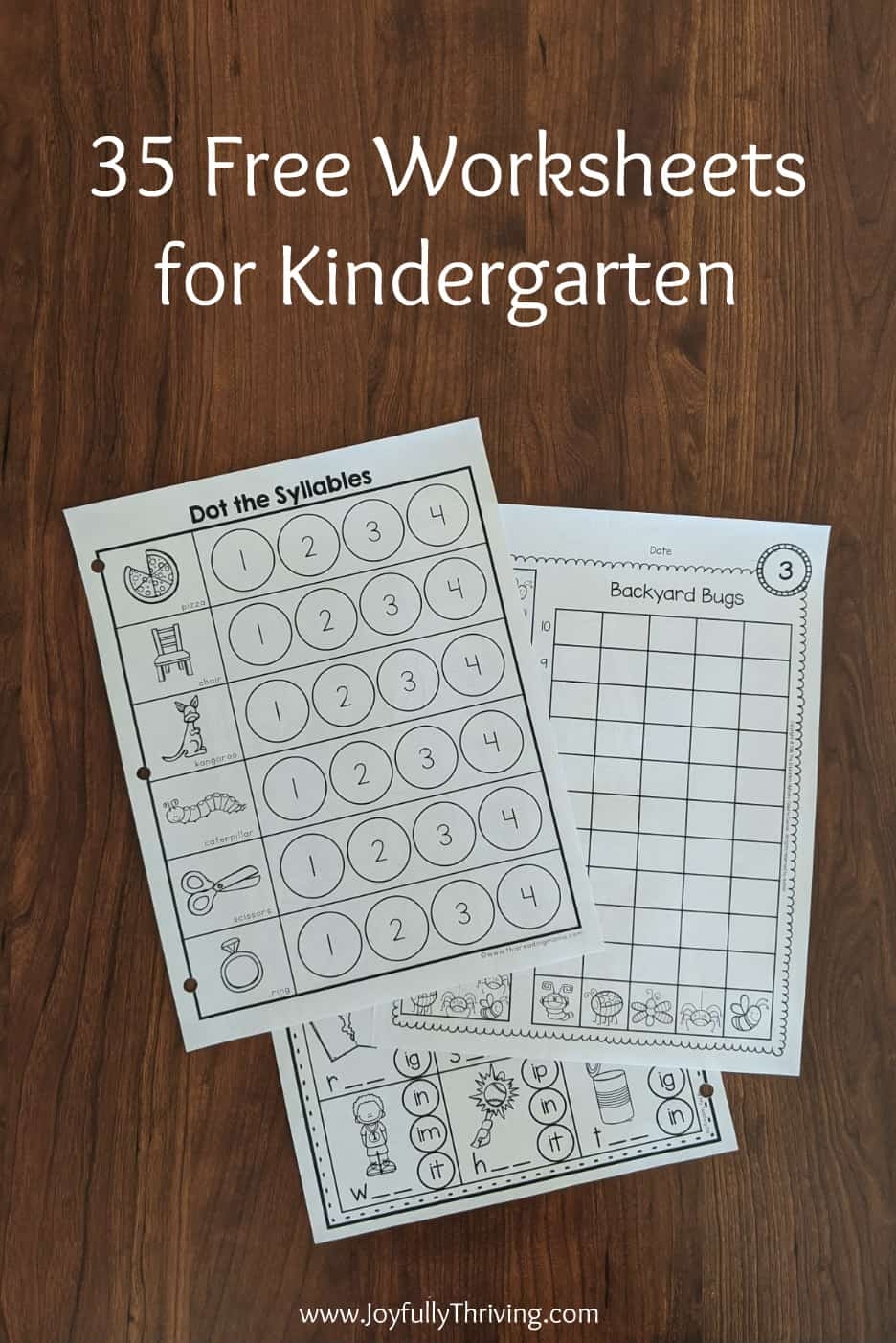 Free Kindergarten Out Worksheets
