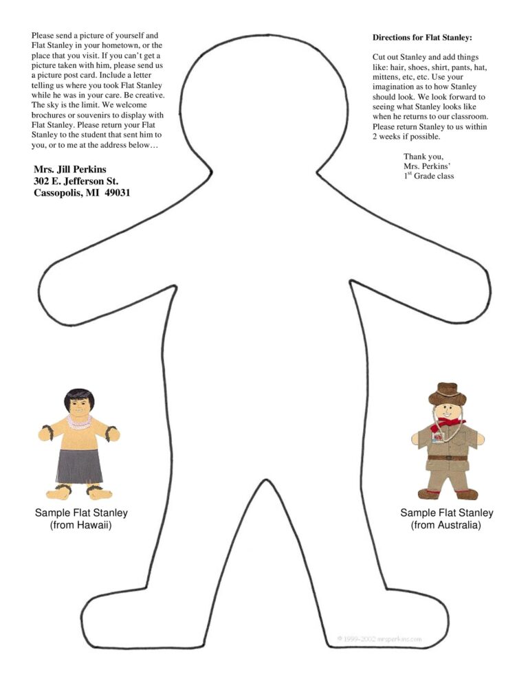 37 Flat Stanley Templates Letter Examples TemplateLab