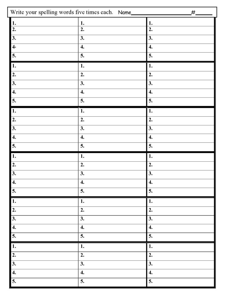 38 Printable Spelling Test Templates Word PDF TemplateLab