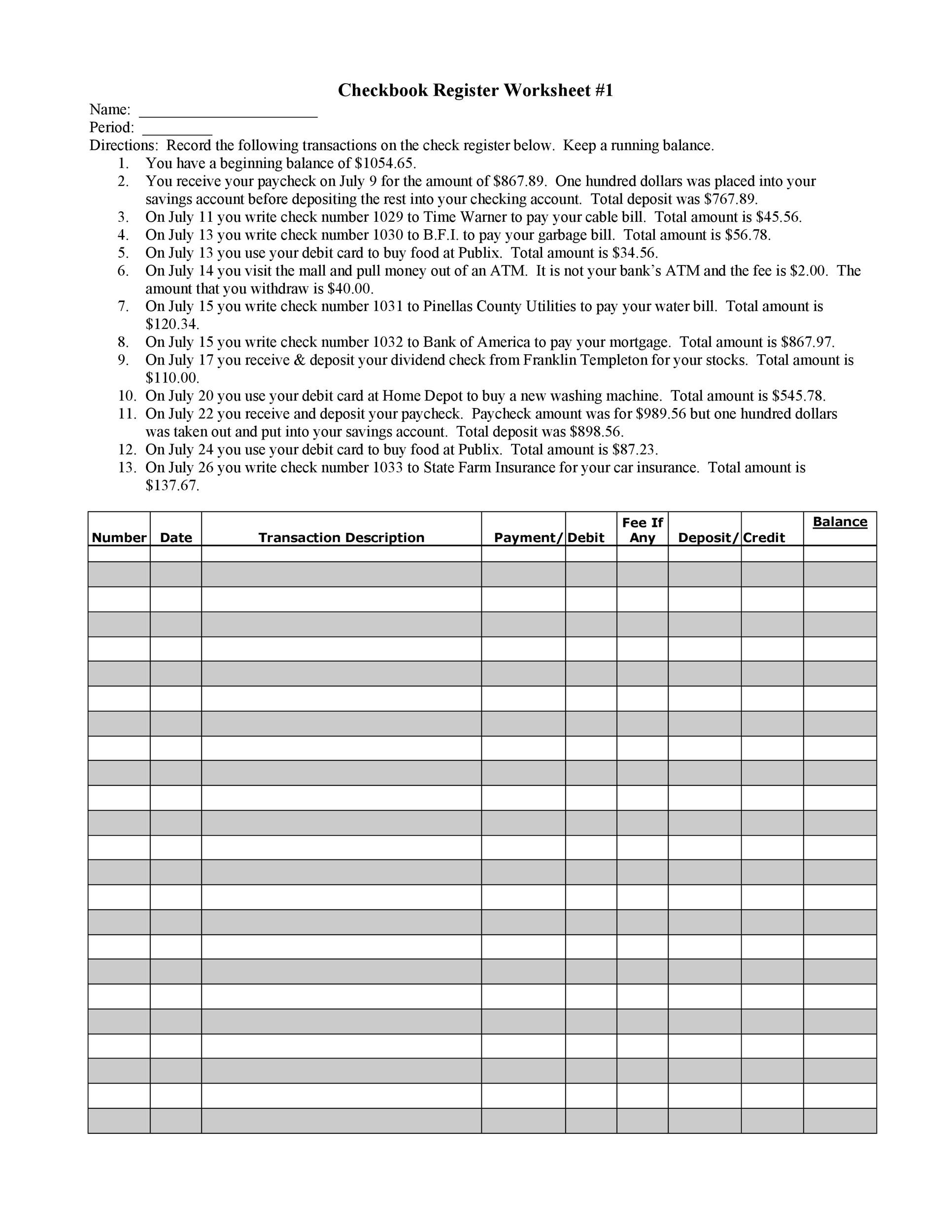 39 Checkbook Register Templates 100 Free Printable TemplateLab 39 Checkbook Register Templates 100 Free Printable TemplateLab