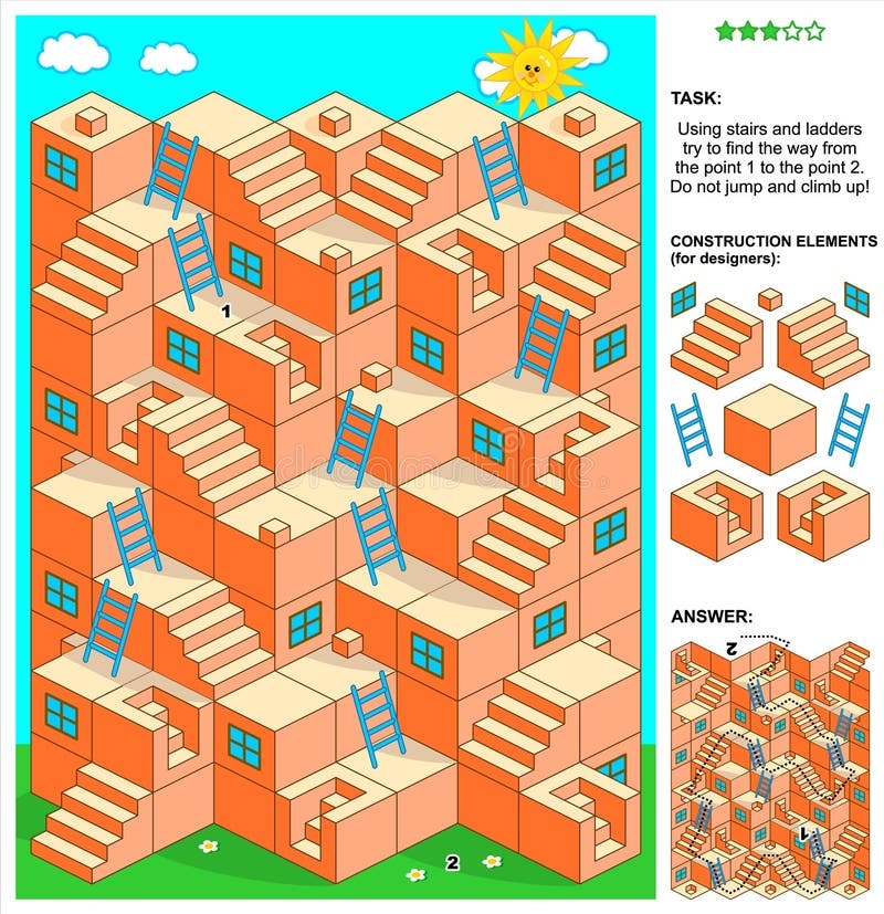 3d Maze Game With Stairs And Ladders Stock Vector Illustration Of Construction Activity 46158436 3d Maze Game With Stairs And Ladders Stock Vector Illustration Of Construction Activity 46158436
