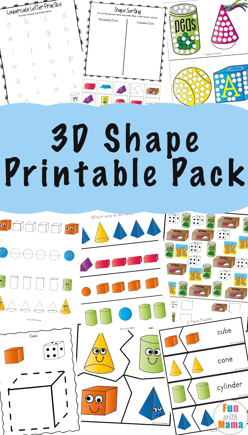 3D Shape Worksheets Fun With Mama