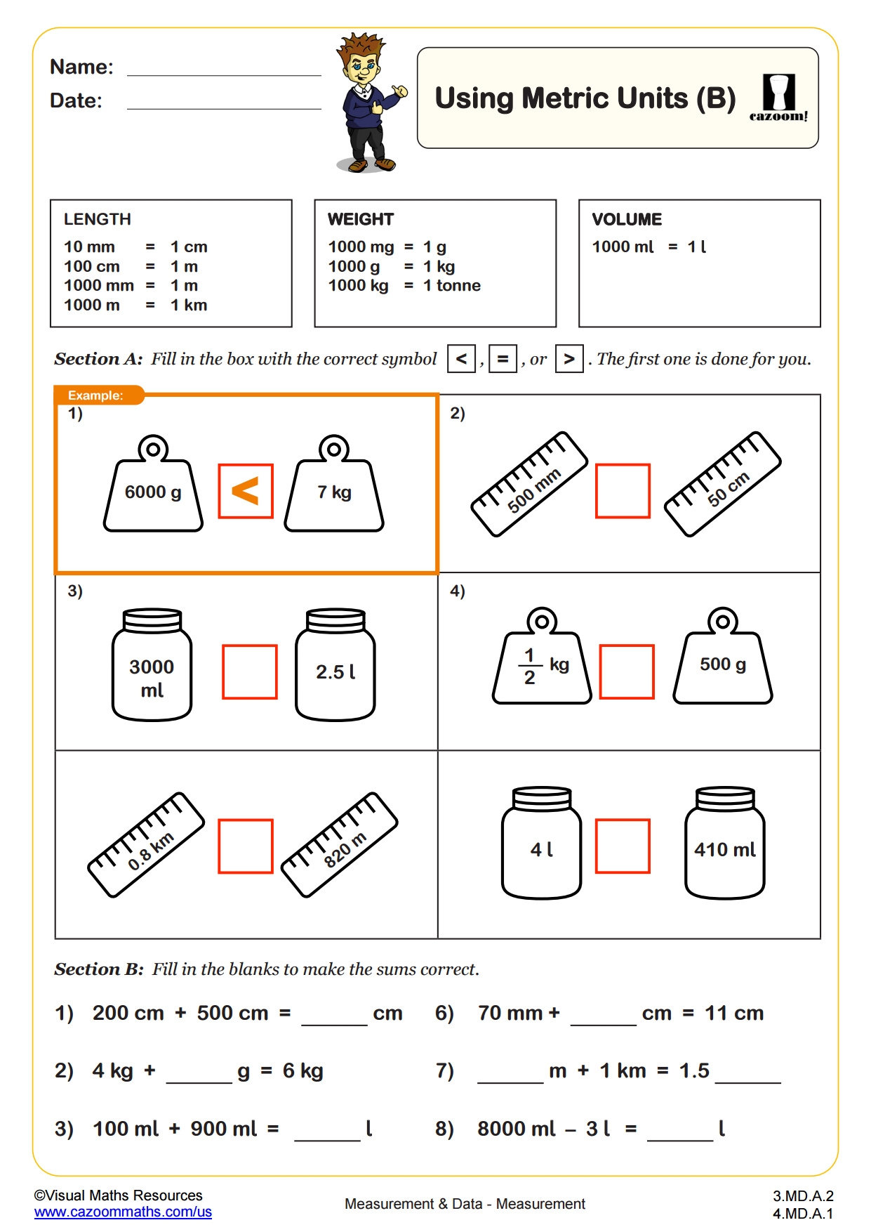 3rd Grade Measurement Data Worksheets PDF Printable Worksheets Cazoom Math