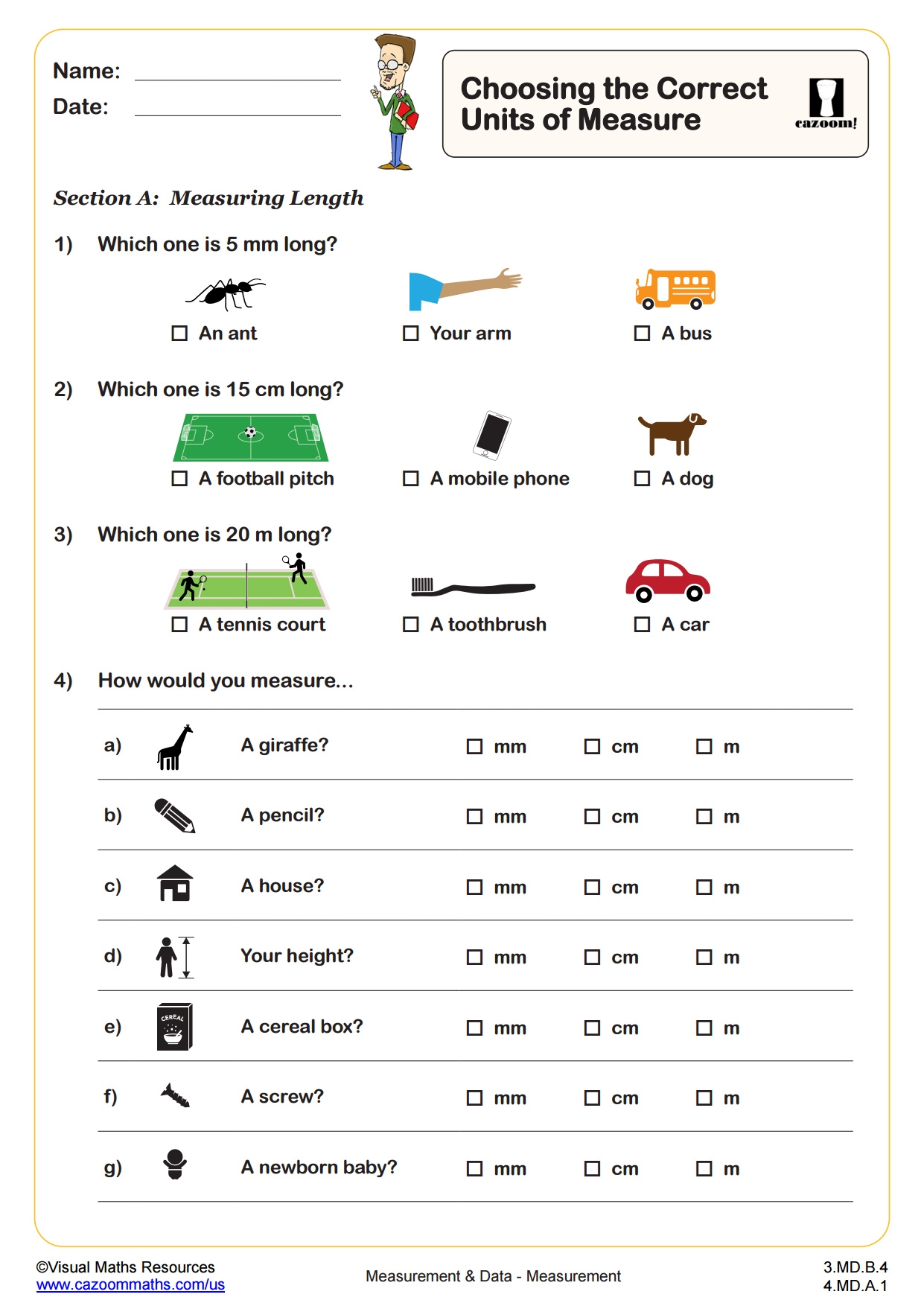 3rd Grade Measurement Data Worksheets PDF Printable Worksheets Cazoom Math