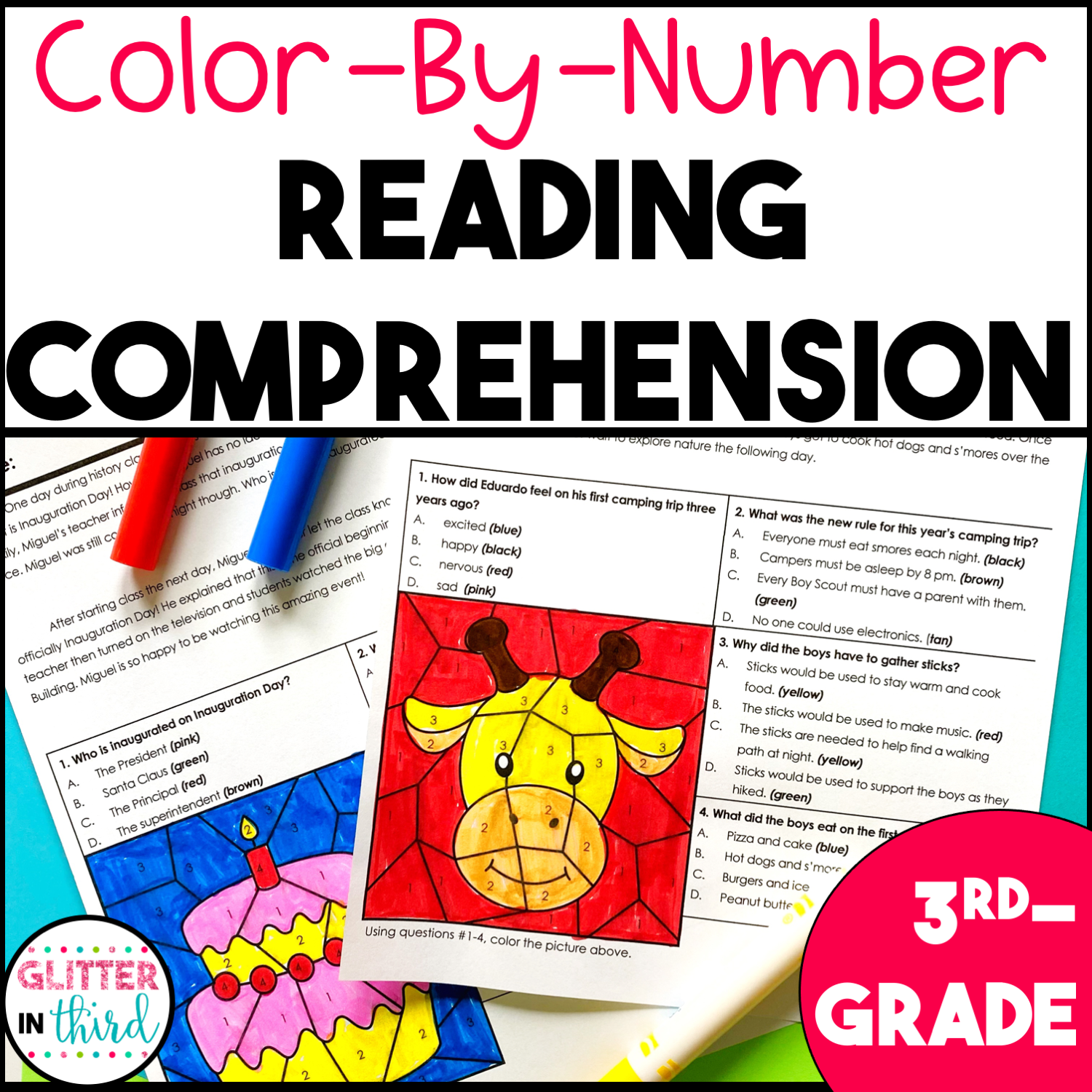 3rd Grade Reading Comprehension Passages And Questions Color By 3rd Grade Reading Comprehension Passages And Questions Color By