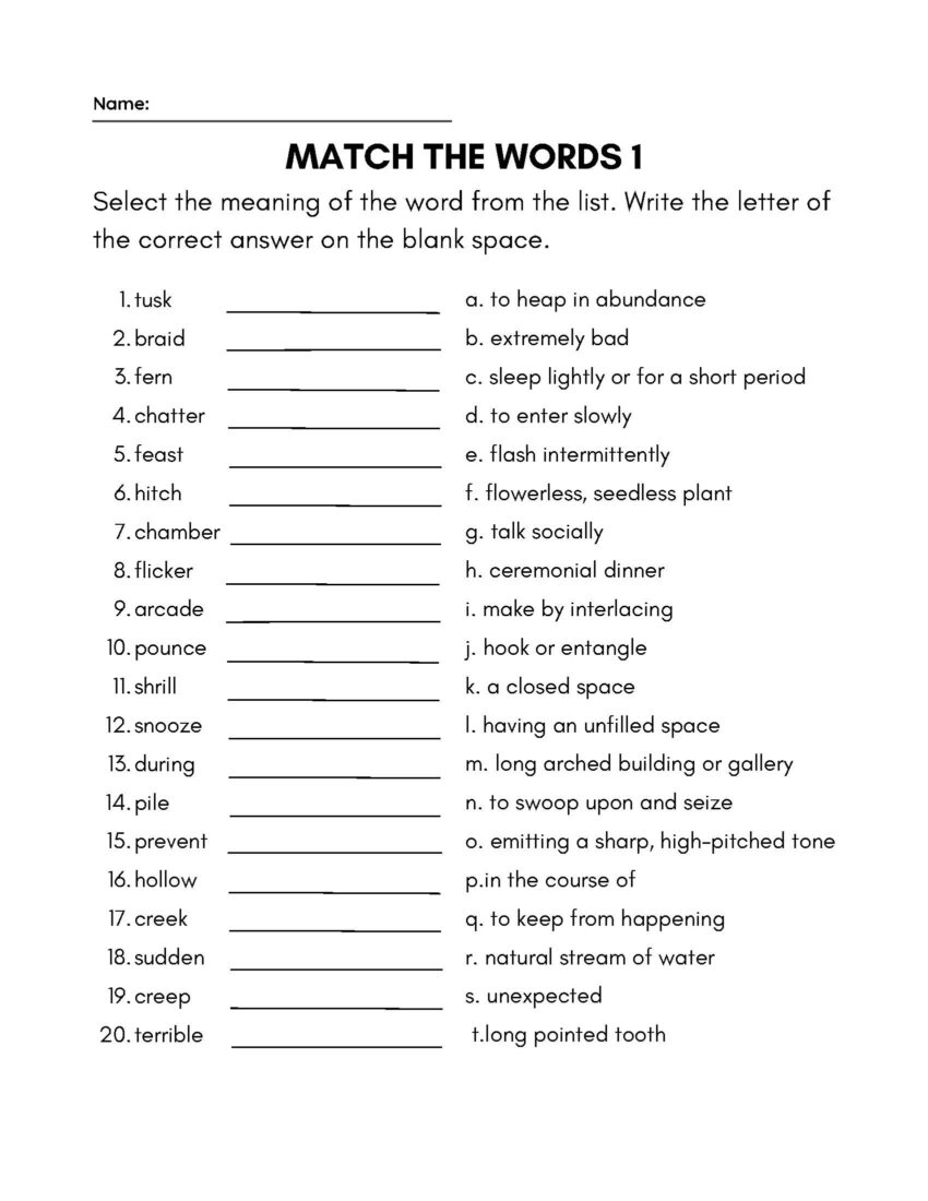 3rd Grade Vocabulary Worksheets Made By Teachers