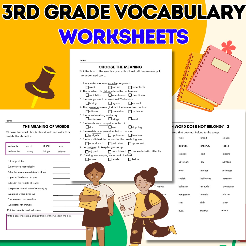 Free Vocabulary Worksheets For Third Grade