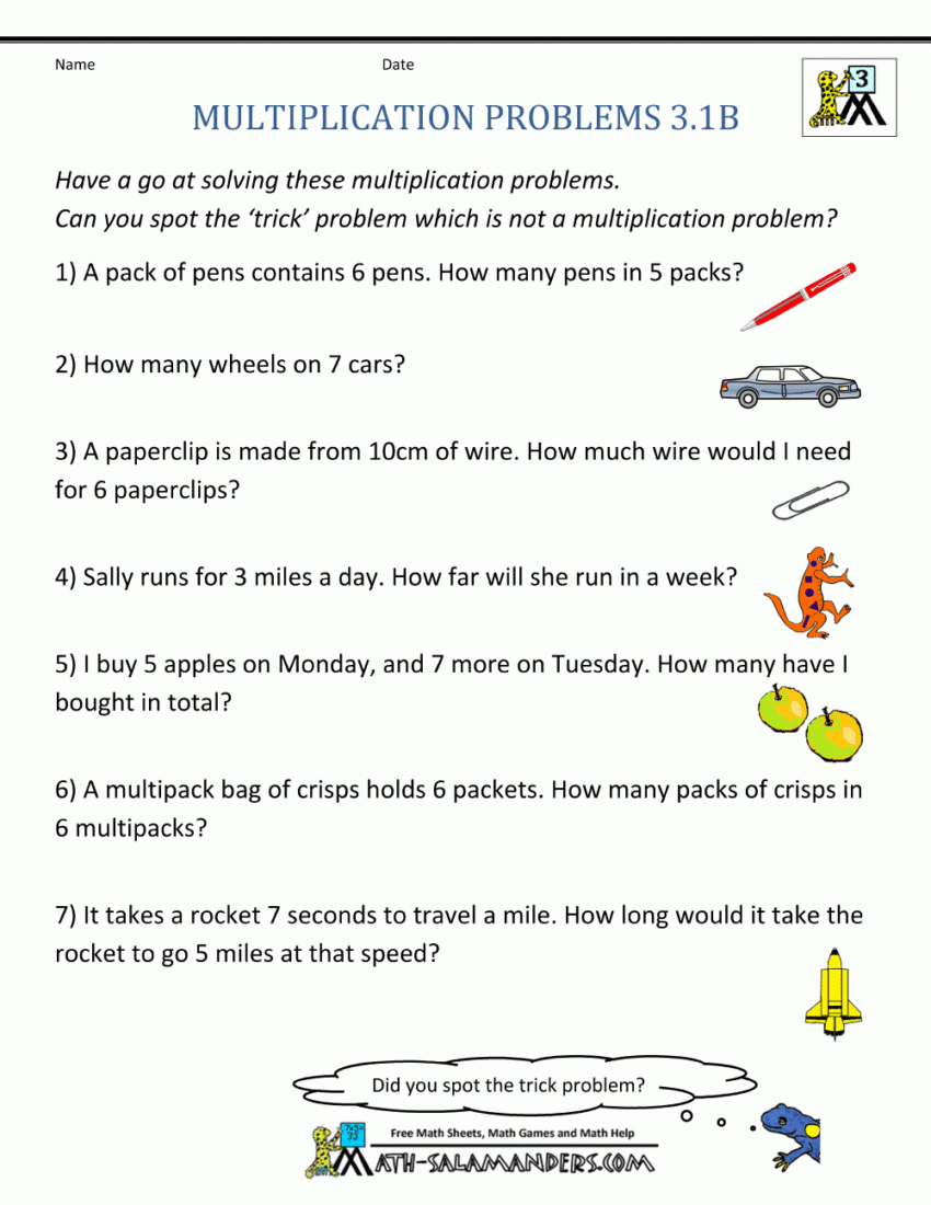 4 3rd Grade Math Word Problems Multiplication Word Problems Word Problem Worksheets Math Word