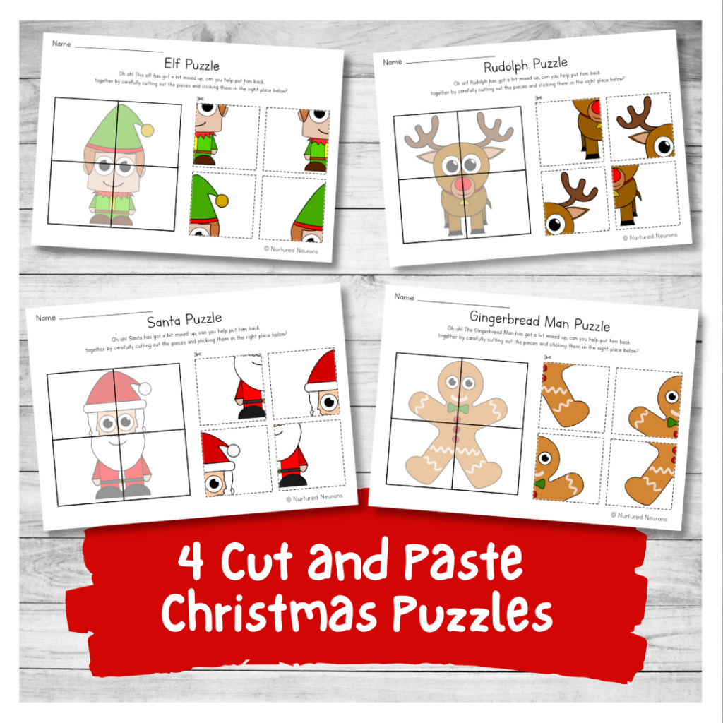 Preschool Christmas Puzzles Printable