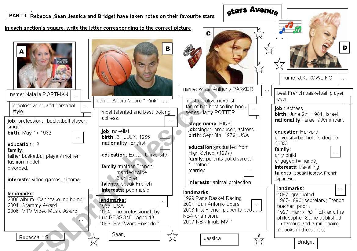 4 BIOGRAPHIES 2 Activities Reading Comprehension Wrting Skill ESL Worksheet By Daranetles 4 BIOGRAPHIES 2 Activities Reading Comprehension Wrting Skill ESL Worksheet By Daranetles