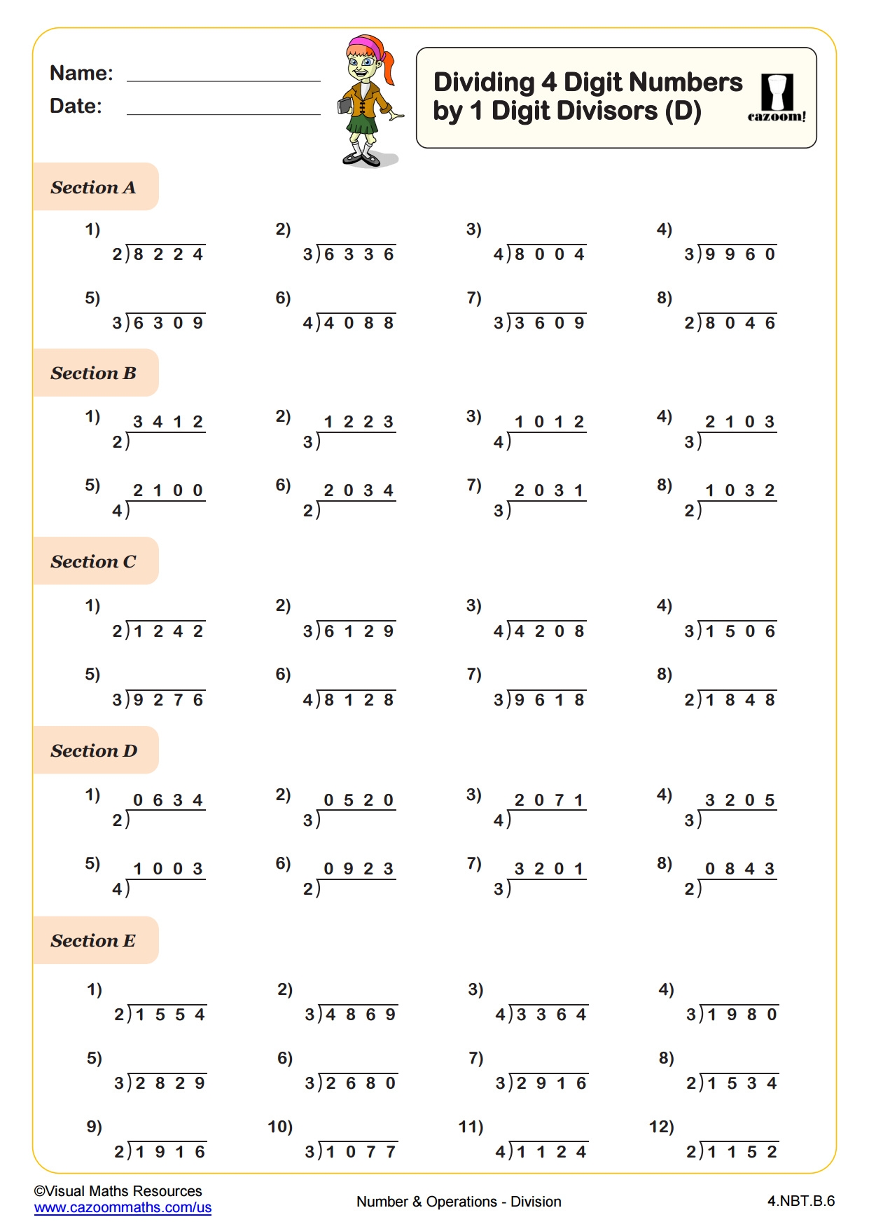 4 NBT B 6 Worksheets Printable 4th Grade Math Worksheets Cazoom Math 4 NBT B 6 Worksheets Printable 4th Grade Math Worksheets Cazoom Math