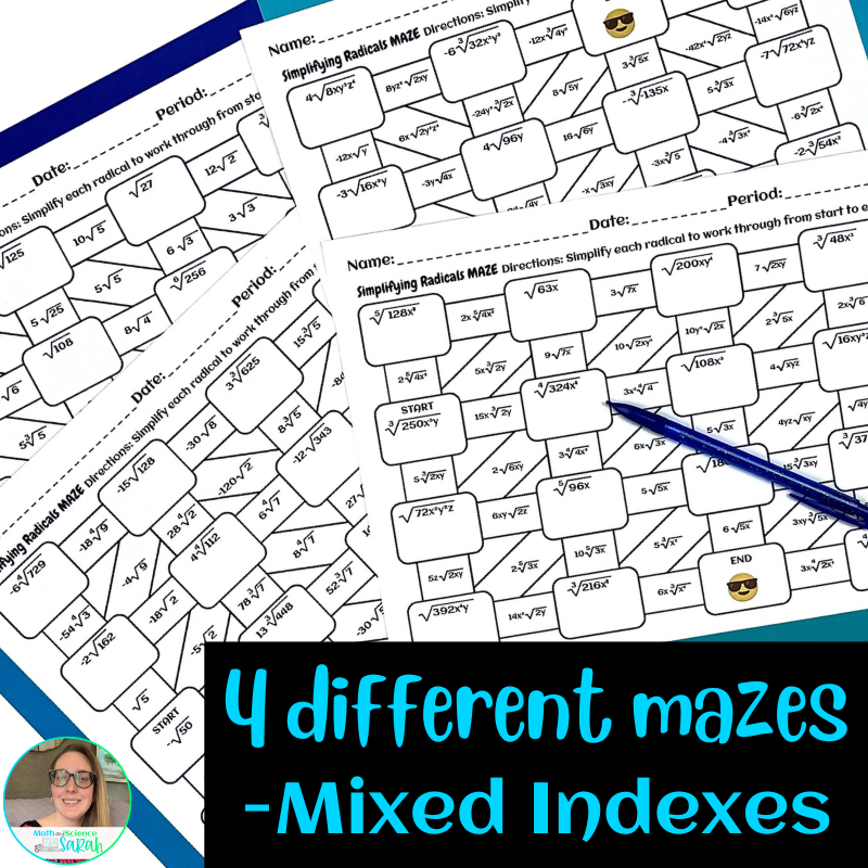 4 Simplifying Radical Expression Mazes W Variables Square Cube U0026 Higher Indexes Math And Science Sarah 4 Simplifying Radical Expression Mazes W Variables Square Cube U0026 Higher Indexes Math And Science Sarah