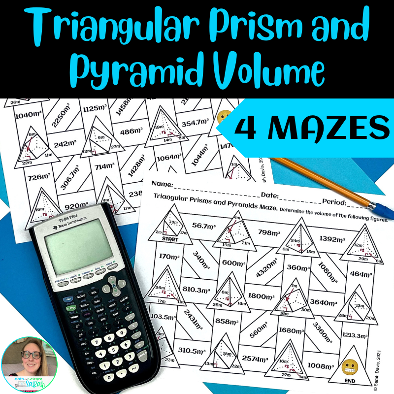 4 Volume Of Triangular Prisms And Triangular Pyramids Mazes Printable Activities Math And Science Sarah 4 Volume Of Triangular Prisms And Triangular Pyramids Mazes Printable Activities Math And Science Sarah