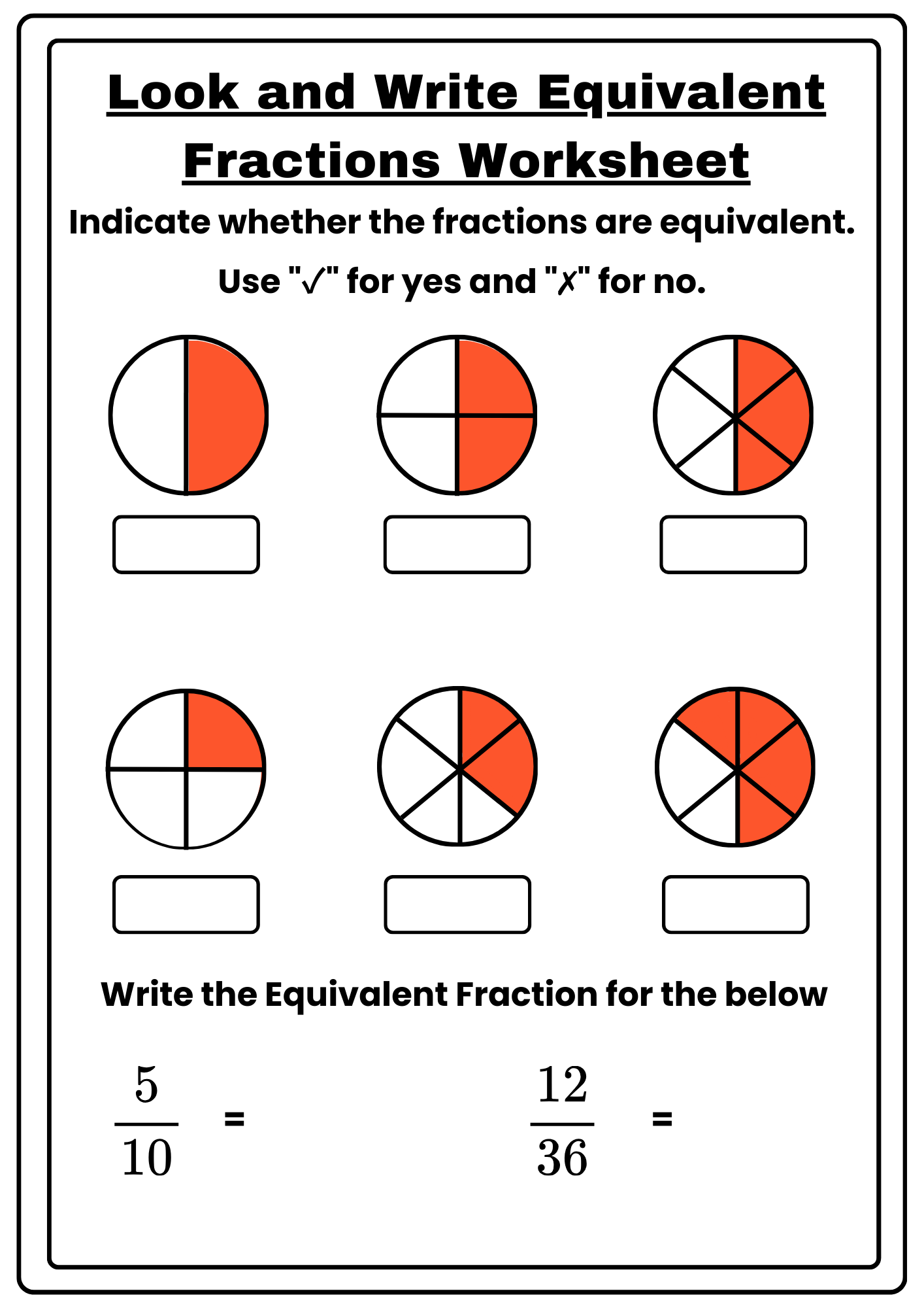 45 Free Equivalent Fractions Worksheets To Download In PDF