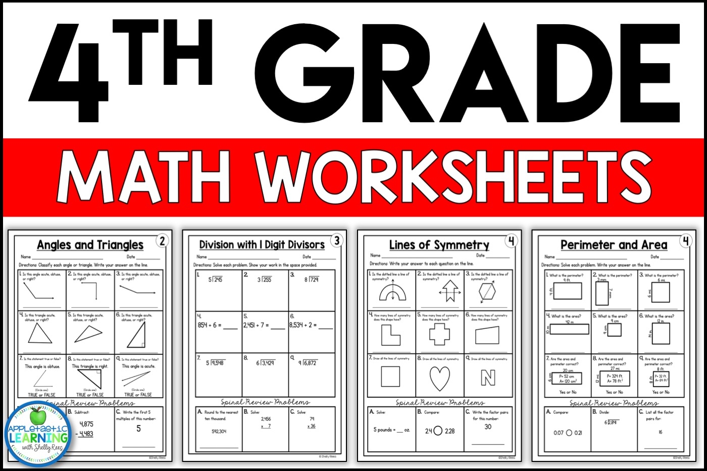 4th Grade Common Core Math Worksheets PRINTABLE Appletastic Learning 4th Grade Common Core Math Worksheets PRINTABLE Appletastic Learning