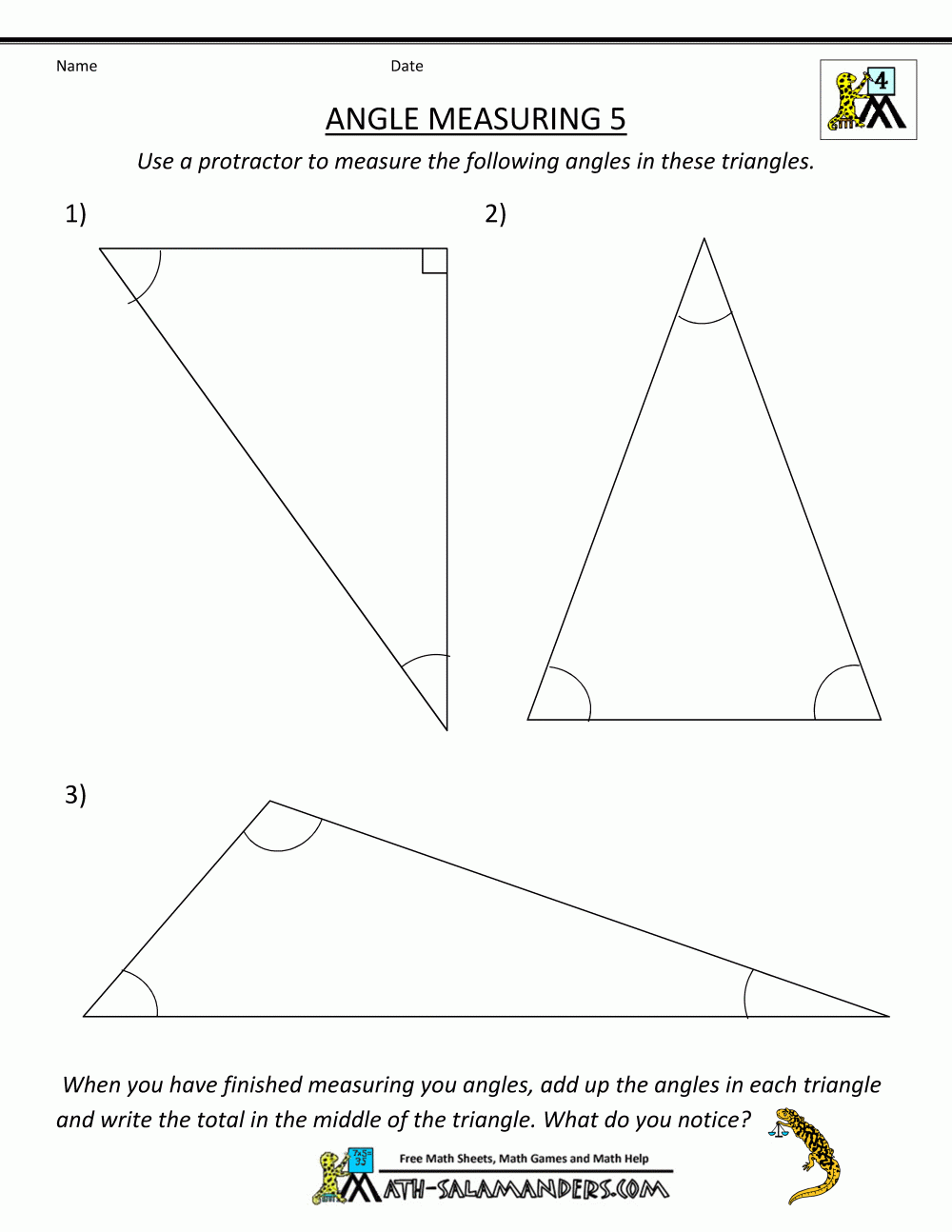 Measuring Angles Printable Worksheets Measuring Angles Printable Worksheets