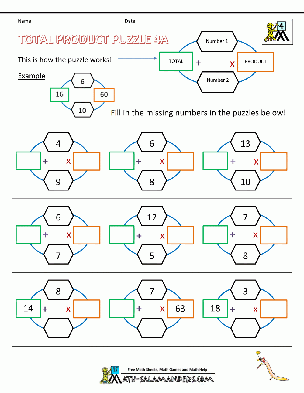 4th Grade Math Puzzles