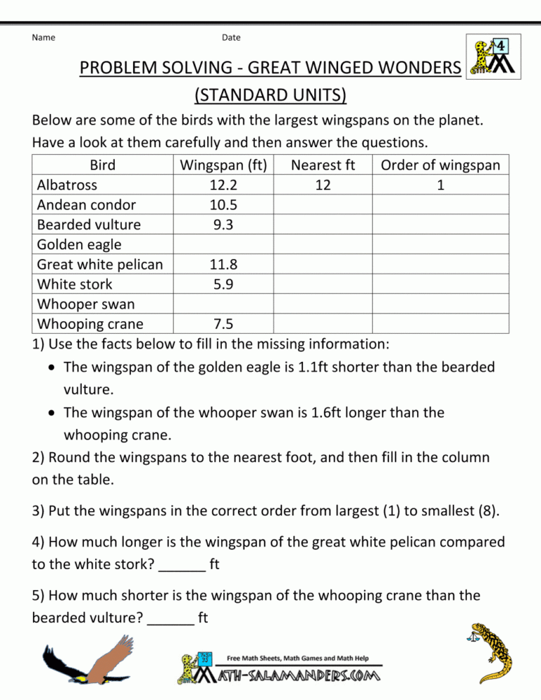 4th Grade Math Word Problems