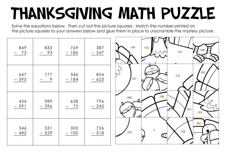 4th Grade Math Worksheets For Thanksgiving 15 Free PDF Printables Printablee