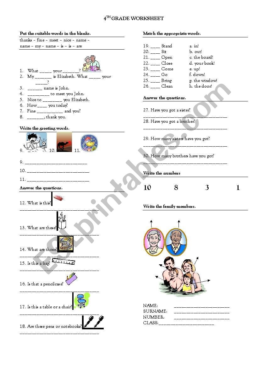 4TH GRADE WORKSHEET ESL Worksheet By Netameli 4TH GRADE WORKSHEET ESL Worksheet By Netameli