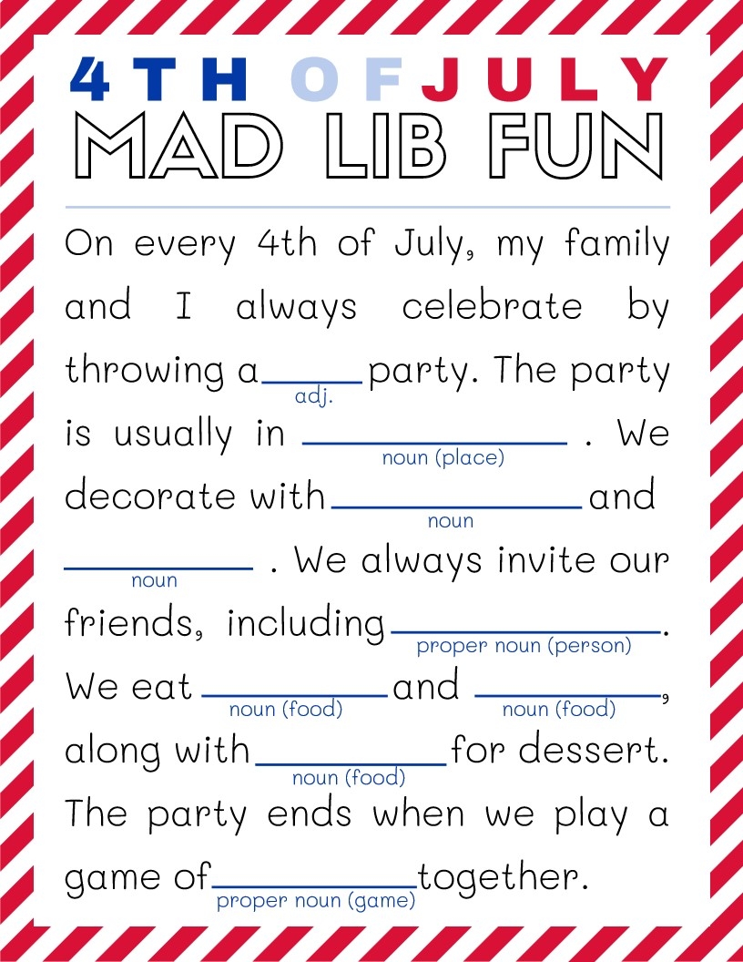 4th Of July Activities Printable Kids Activity Zone Worksheets Library