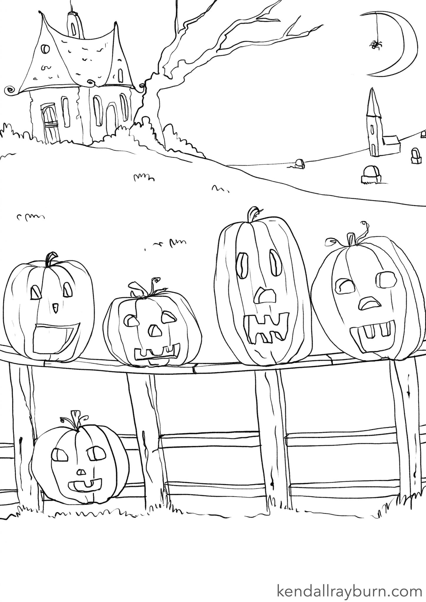 5 Little Pumpkins Coloring Sheet ColoringwithKR