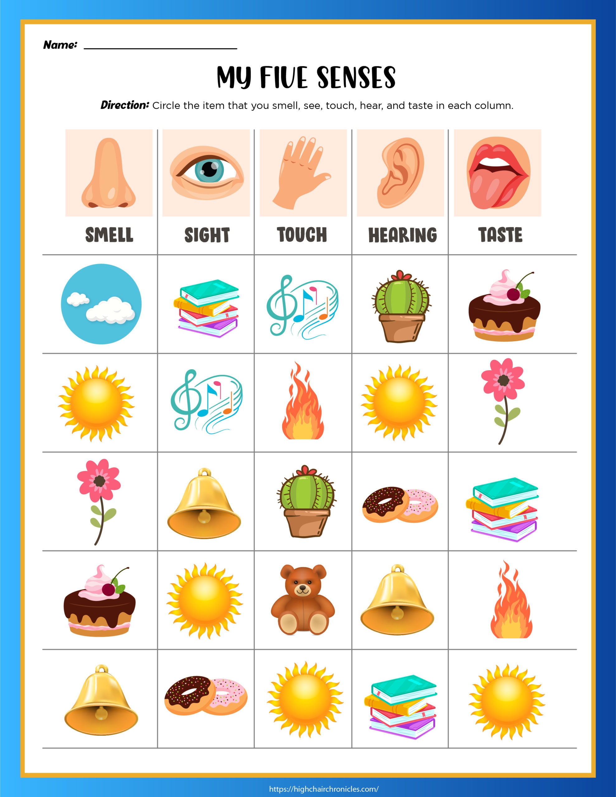 5 Senses Worksheets For Preschool And Kindergarten Free Printable High Chair Chronicles 5 Senses Worksheets For Preschool And Kindergarten Free Printable High Chair Chronicles