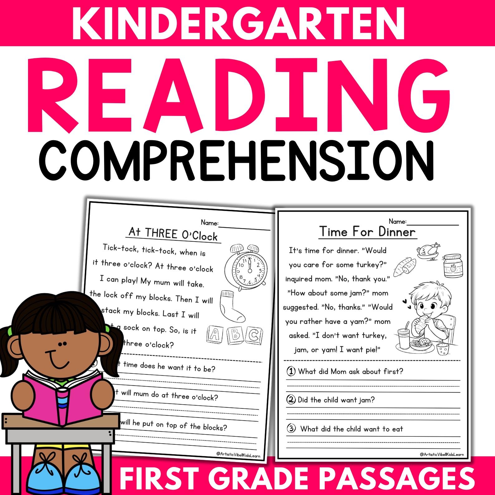 Abc Kindergarten Reading Comprehension Worksheets