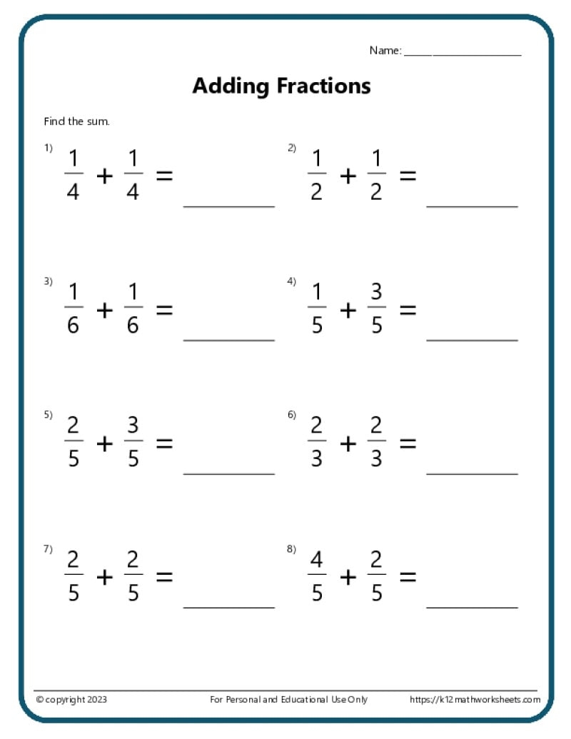 5th Grade Math Worksheets 5th Grade Math Worksheets