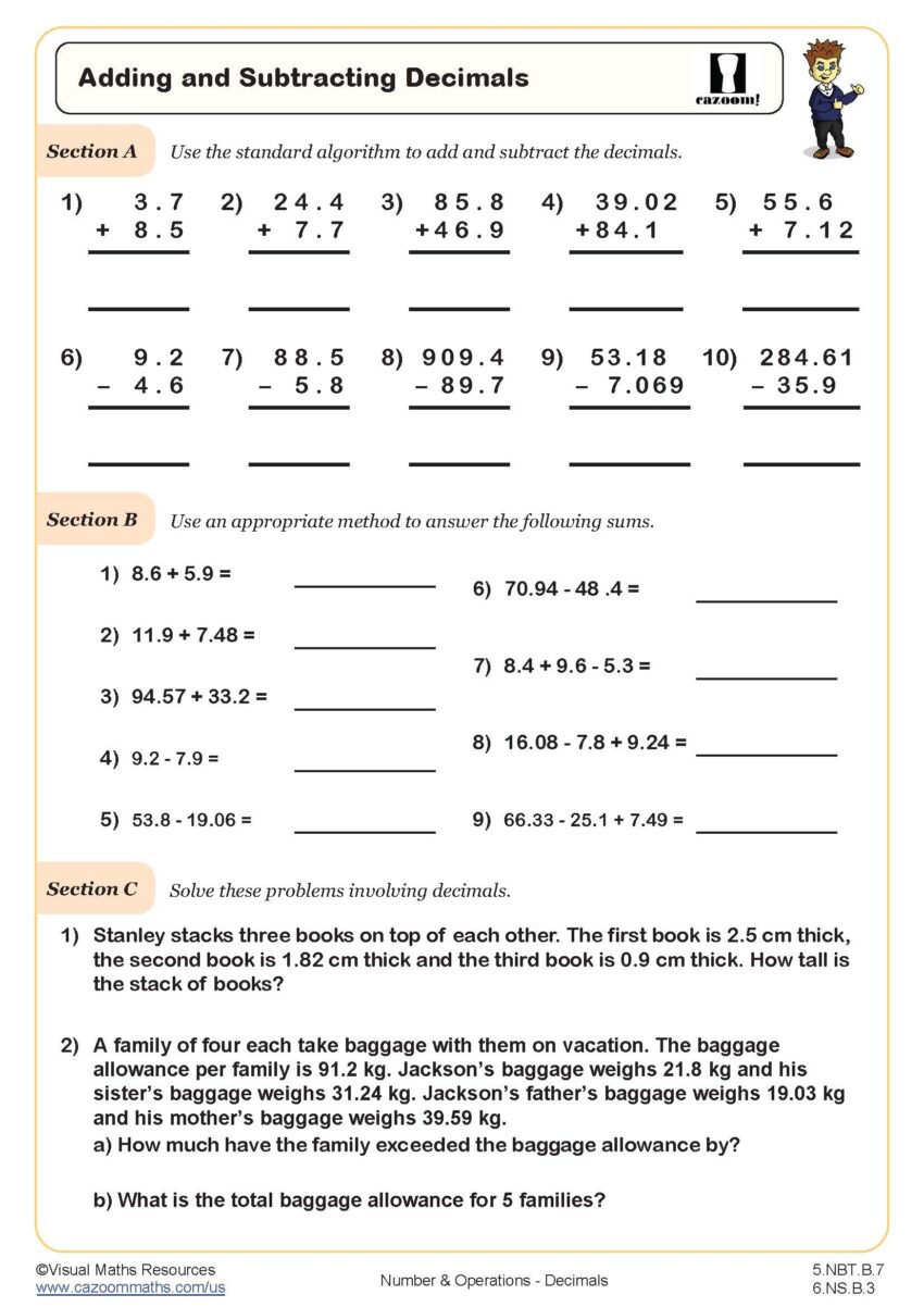 5th Grade Math Worksheets PDF Printable PDF Worksheets Cazoom Math