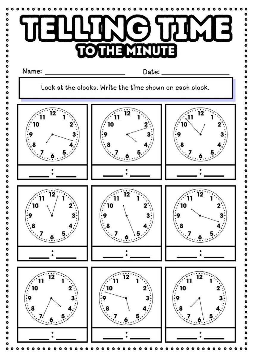 60 Free Telling Time Worksheets Teach Prints