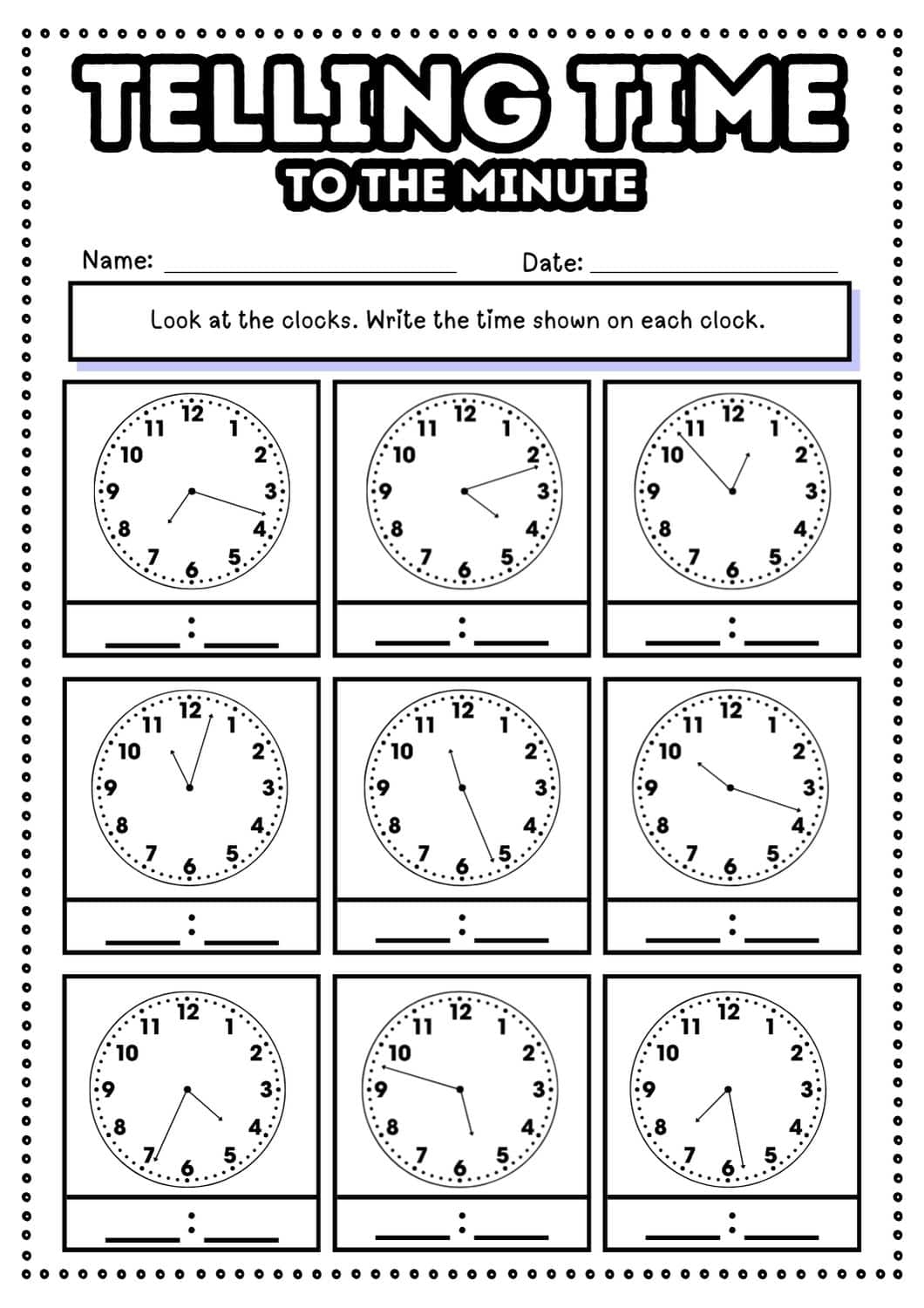 60 Free Telling Time Worksheets Teach Prints 60 Free Telling Time Worksheets Teach Prints