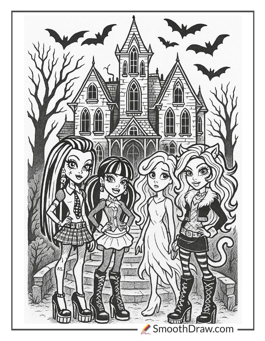 62 Monster High Coloring Pages Smooth Draw