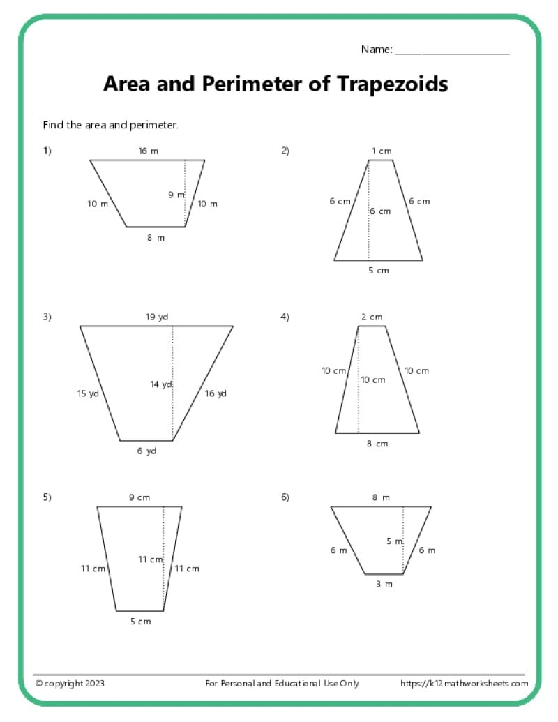 Free Printable Worksheets On Geometry