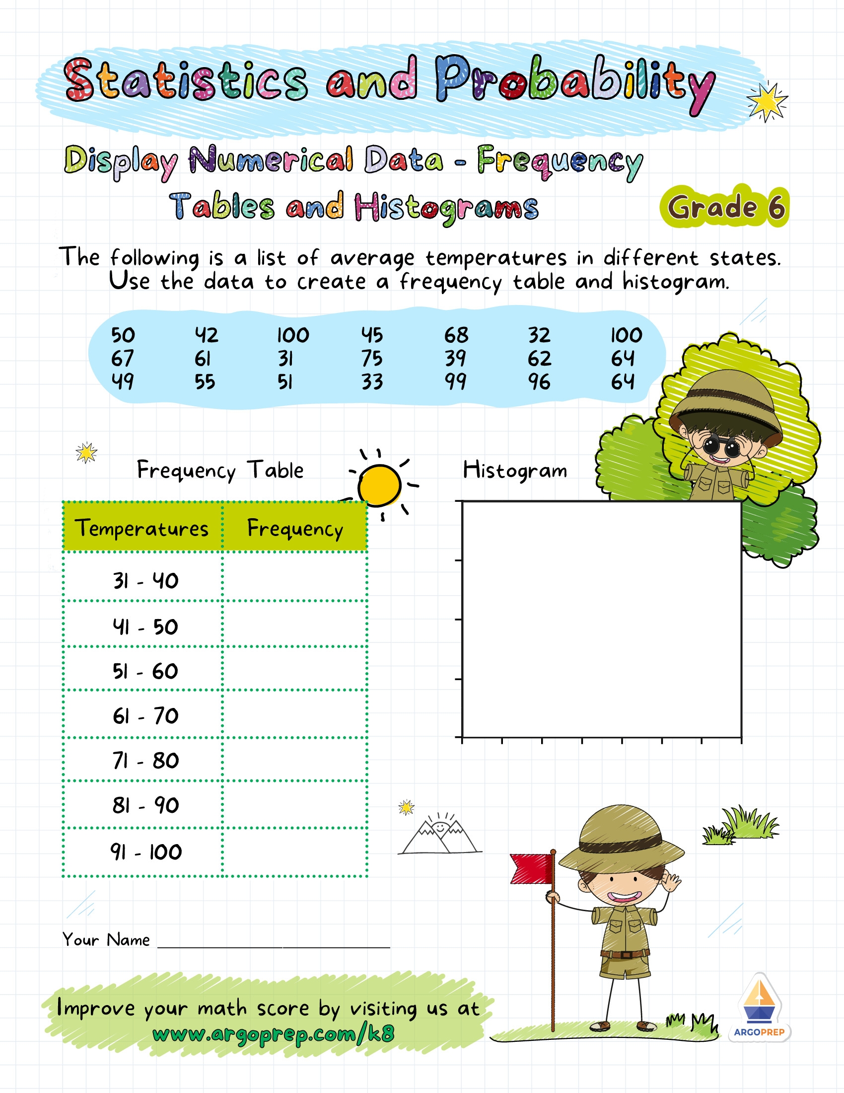 6th Grade Math Statistics amp Probability Worksheets For Free ArgoPrep