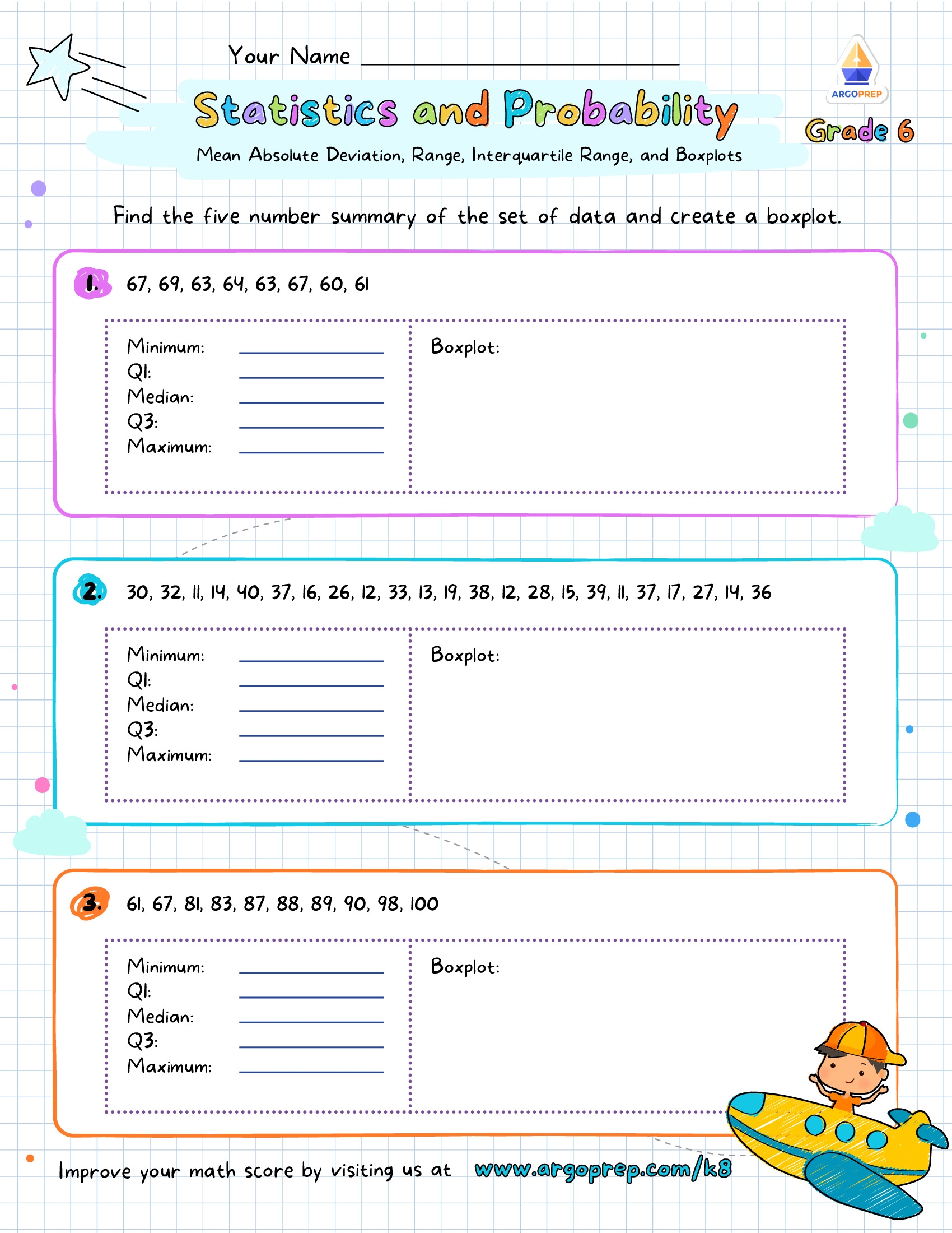 6th Grade Math Statistics amp Probability Worksheets For Free ArgoPrep