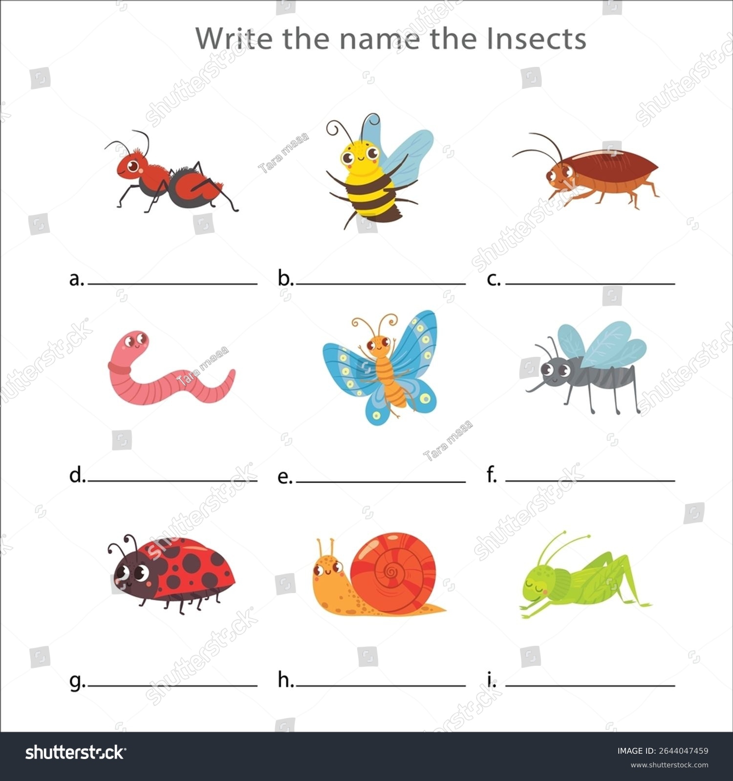72 Bugs Name Worksheet Royalty Free Images Stock Photos Pictures Shutterstock