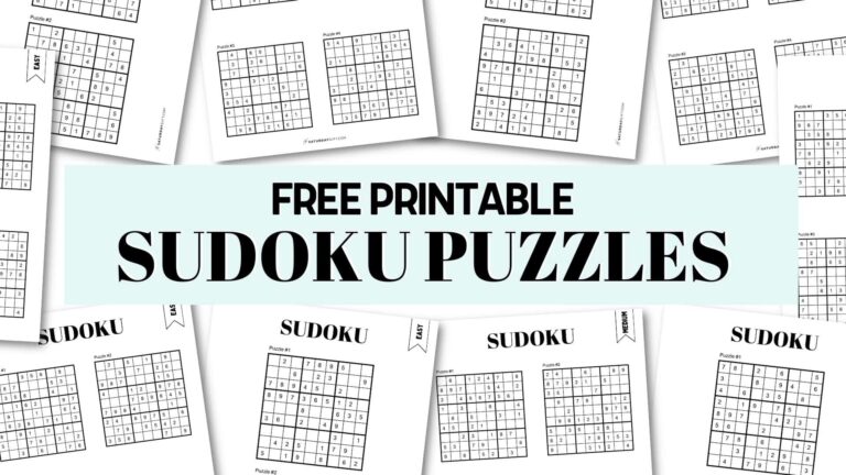 72 Free Printable Sudoku Puzzles SaturdayGift