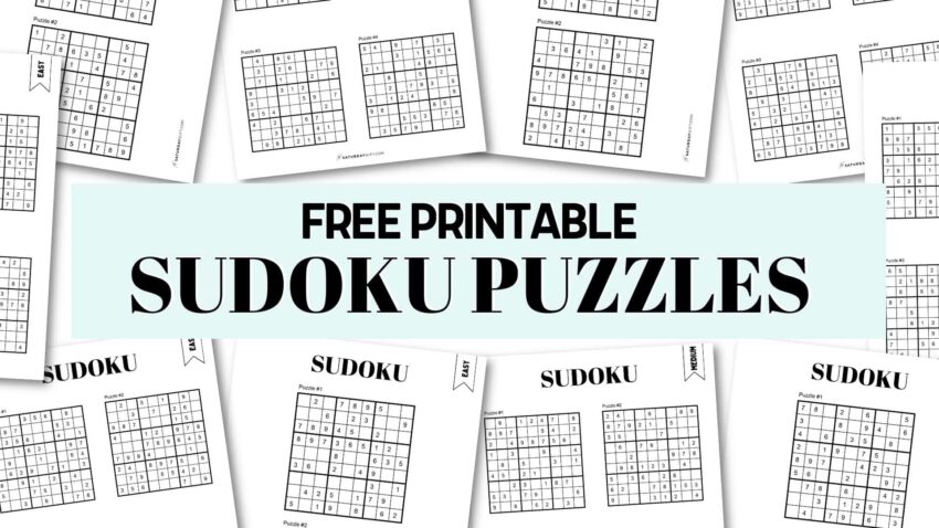 72 Free Printable Sudoku Puzzles SaturdayGift